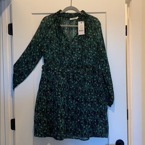Green Chiffon Mini Dress